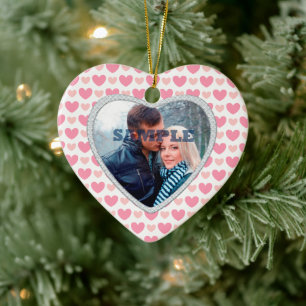 Rosa Herz-Imitate Diamant Valentine Fotovorlage Keramikornament