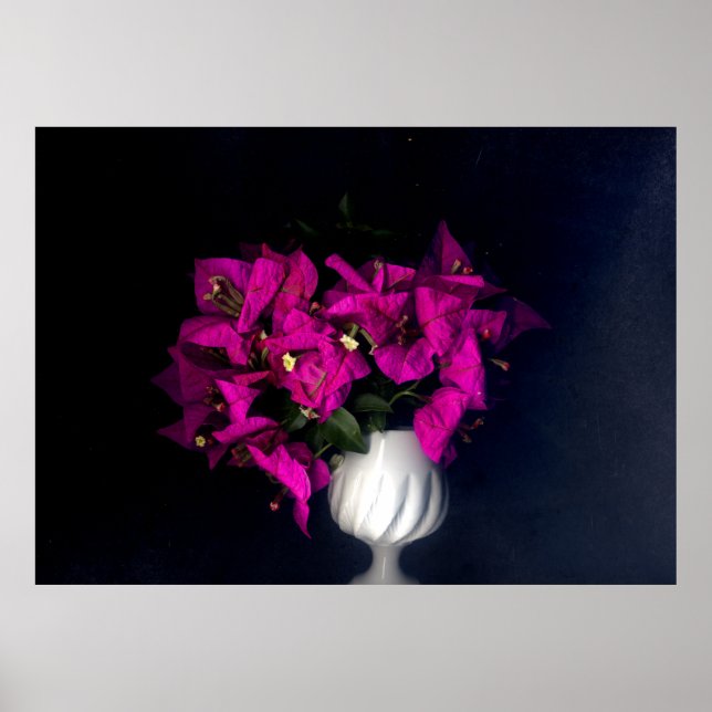 Rosa Herz in schwarz Poster (Vorne)