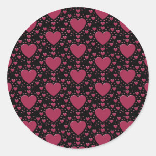 Rosa Herz Klassischer Rundaufkleber Runder Aufkleber