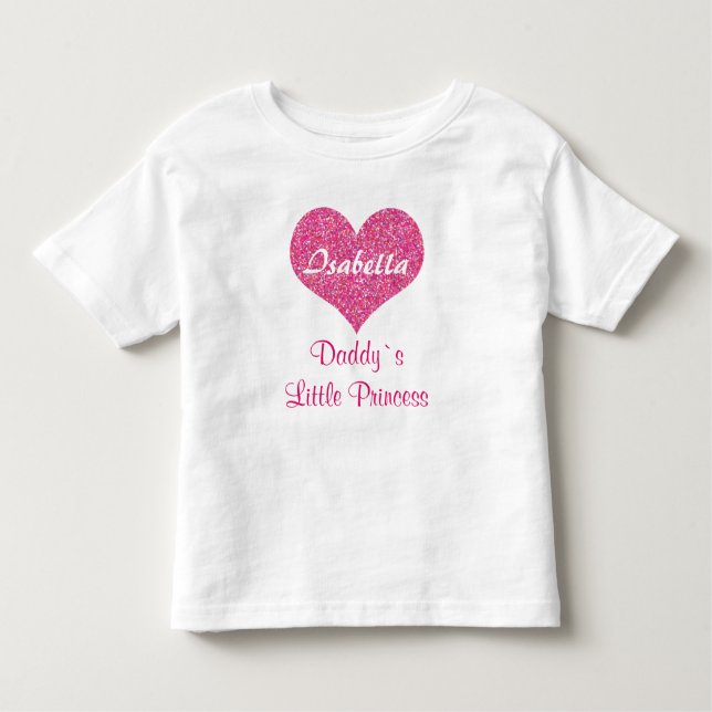 Rosa Herz Kleine Prinzessin Personalisierter Name  Kleinkind T-shirt (Vorderseite)