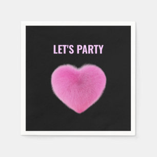 Rosa Herz Lasse Party Serviette