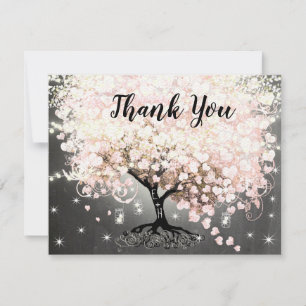 Rosa Herz Leaf Tree Brautparty laden ein Einladung