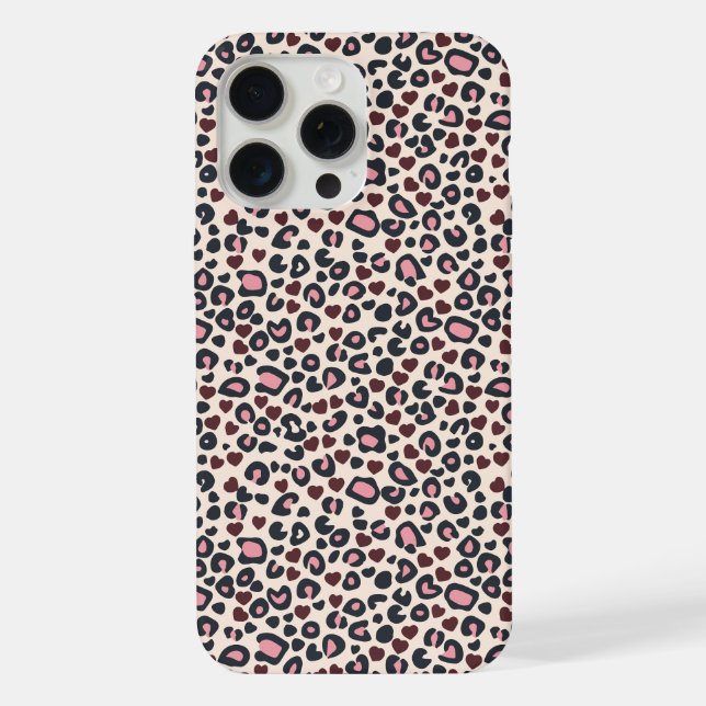 Rosa Herz Leopardenprint-iPhone-Hülle iPhone Hülle (Rückseite)