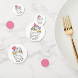 Rosa Herz Liebe Cupcake Brautparty Hochzeit Konfetti