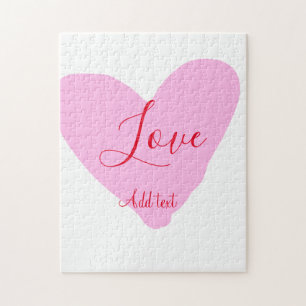 Rosa Herz Liebe Frohen Valentinstag Text Rot Nam Puzzle