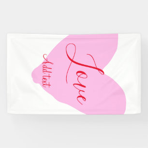 Rosa Herz Liebe glücklicher Valentinstag Text rot  Banner