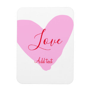 Rosa Herz Liebe glücklicher Valentinstag Text rot  Magnet