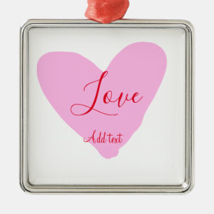 Rosa Herz Liebe glücklicher Valentinstag Text rot Ornament Aus Metall