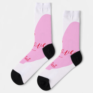 Rosa Herz Liebe glücklicher Valentinstag Text rot Socken