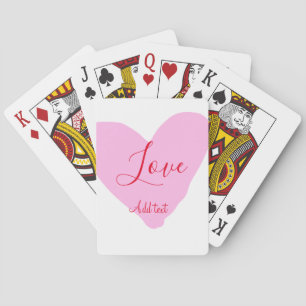 Rosa Herz Liebe glücklicher Valentinstag Text rot Spielkarten