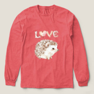 Rosa Herz Liebesballons Süßer Igel Tri-Blend Shirt