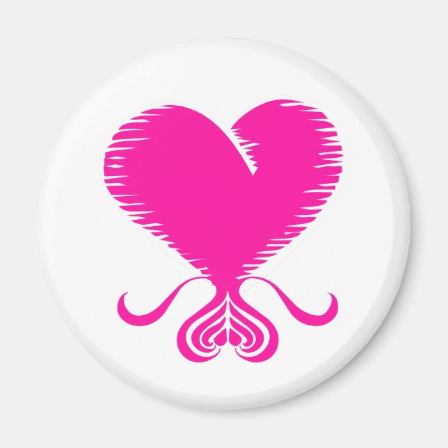 rosa Herz Magnet (Vorne)