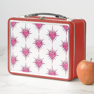 Rosa Herz mit Widerhaken Cybersigilism-Lunchbox Metall Brotdose