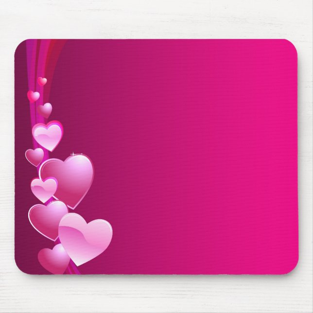 rosa Herz Mousepad (Vorne)