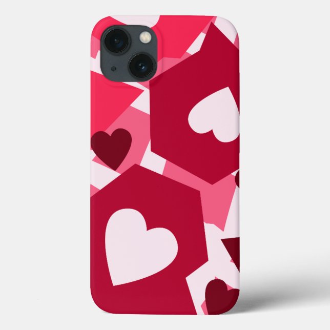 Rosa, Herz, Muster Case-Mate iPhone Hülle (Rückseite)