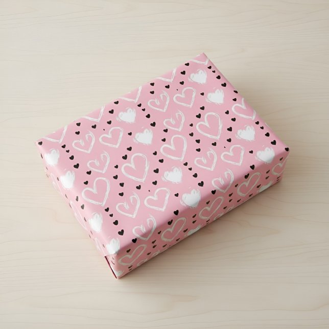 Rosa Herz Muster Geschenkpapier (Von Creator hochgeladen)