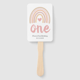 Rosa Herz Niedlich Girl Boho Rainbow Erster Geburt Fächer