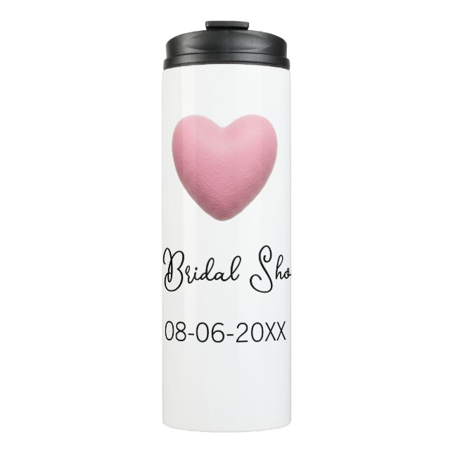 Rosa Herz Pastell Retro Brautparty Datum Boho Te Thermosbecher (Vorderseite)