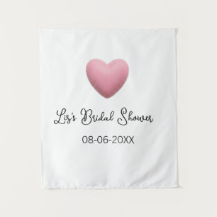 Rosa Herz Pastell Retro Brautparty Datum Boho Te Wandteppich
