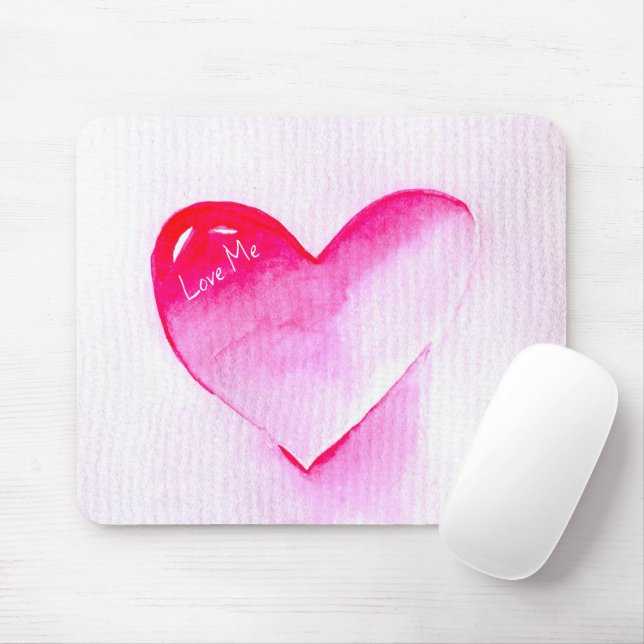 Rosa Herz Pop Kunst Valentine Mousepad (Mit Mouse)
