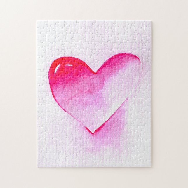 Rosa Herz Pop Kunst Valentine Puzzle (Vertikal)