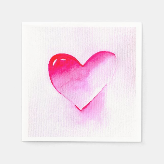 Rosa Herz Pop Kunst Valentine Serviette (Vorderseite)