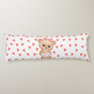 Rosa Herz Print Teddy Bären Kissen Kissen