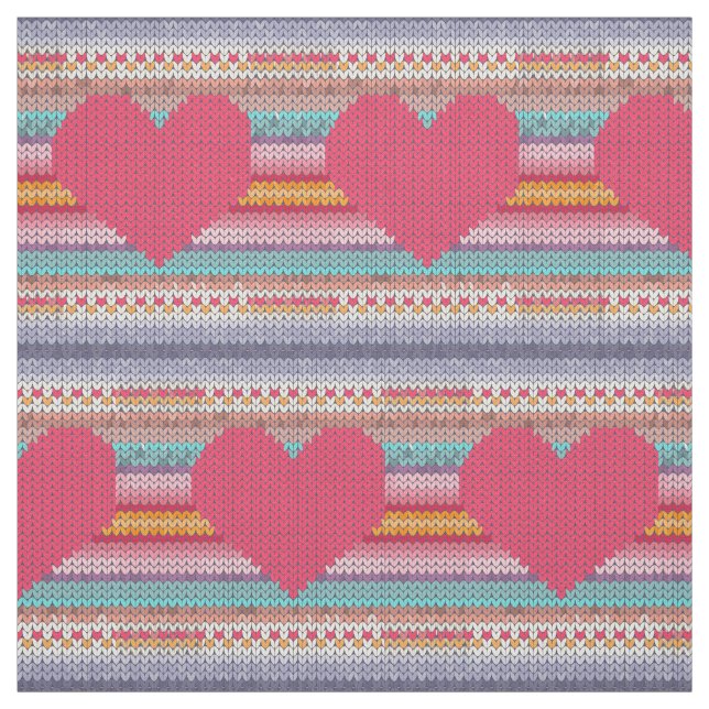 Rosa Herz-Regenbogen-Imitate Häkelchen Strick Stoff (Muster)