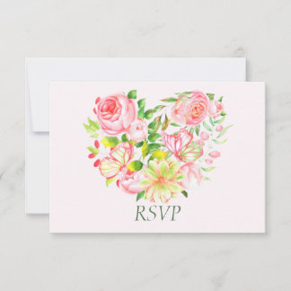 Rosa-Herz-RSVP-Karten RSVP Karte