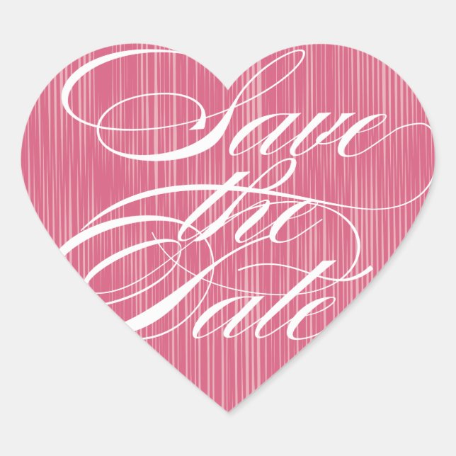 rosa Herz | SAVE THE DATE UMSCHLAG AUFKLEBER (Vorderseite)