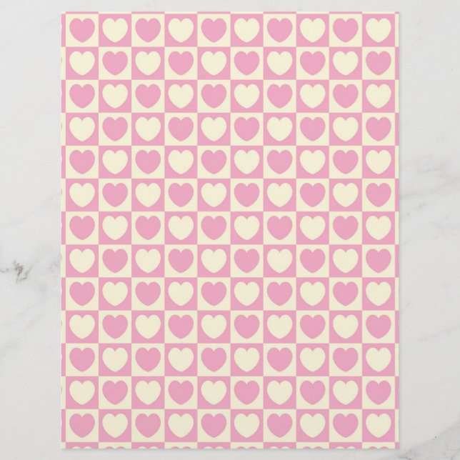 Rosa Herz Scrapbook Hintergrund Textur (Vorderseite)