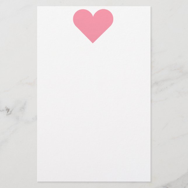 Rosa Herz stationär Briefpapier (Vorderseite)