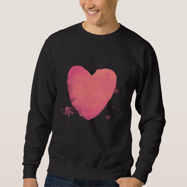 rosa Herz Sweatshirt (Vorderseite)