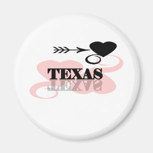 Rosa Herz Texas Magnet