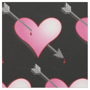 rosa Herz und Arrow Stoff, schwarz Stoff