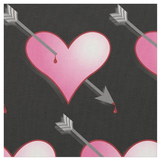 rosa Herz und Arrow Stoff, schwarz Stoff (Nahaufnahme)