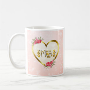 Rosa Herz und Goldenes Herz für die beste Mutter ü Kaffeetasse