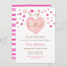 Rosa Herz Valentine Babydusche