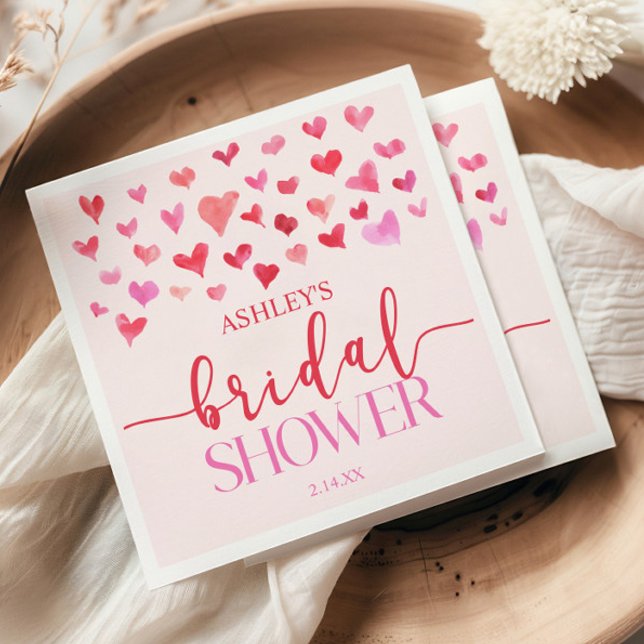 Rosa Herz - Valentinisches Brautparty Serviette (Von Creator hochgeladen)