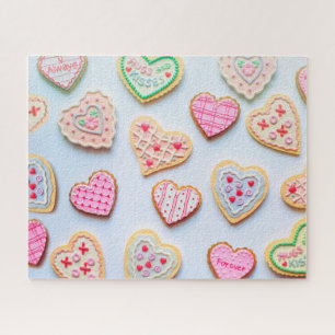 Rosa Herz Valentinstag Liebeskekse Puzzle