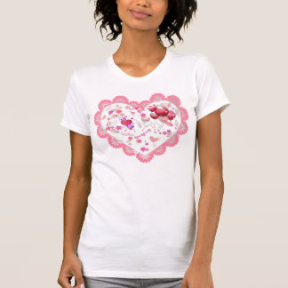 Rosa Herz-Valentinstag T-Shirt