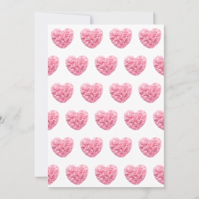 Rosa Herz-Weihnachtskarten Feiertagskarte (Vorderseite)