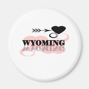 Rosa Herz Wyoming Magnet