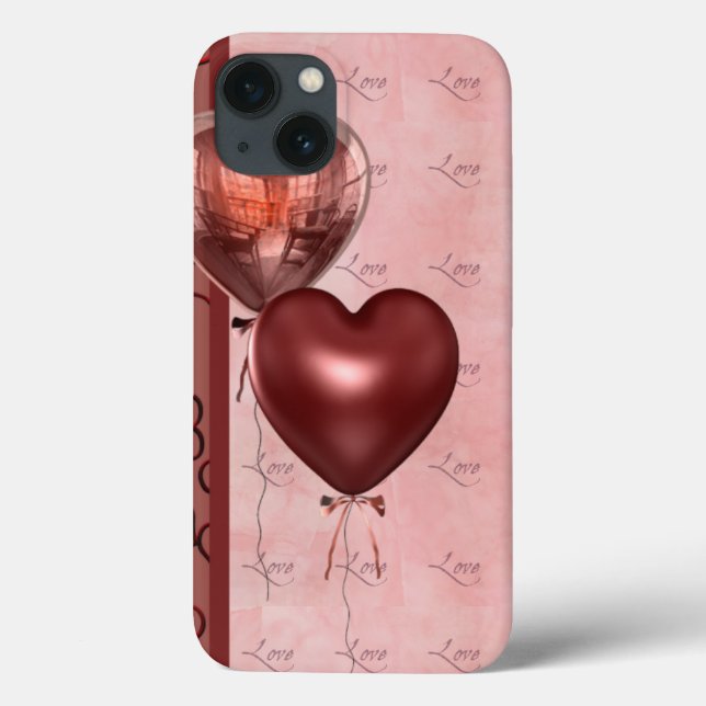 Rosa Herzblasen und Liebe Case-Mate iPhone Hülle (Rückseite)