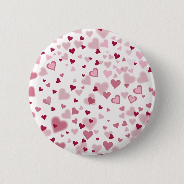 Rosa Herzchen Muster Button (Vorderseite)