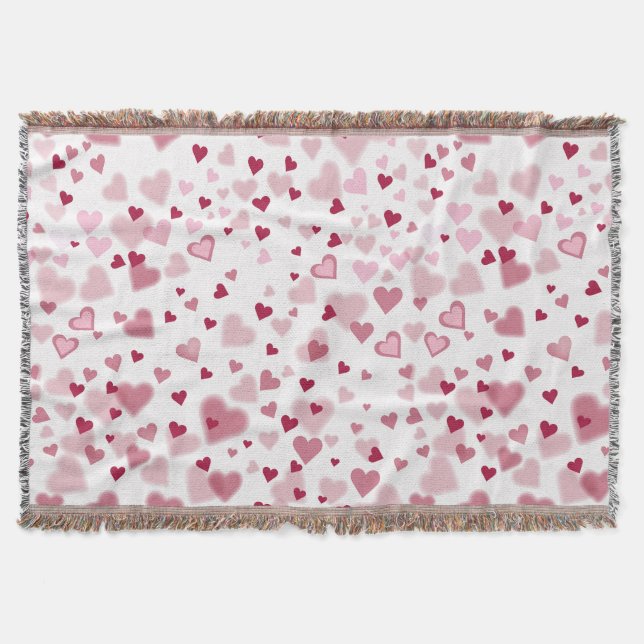 Rosa Herzchen Muster Decke (Vorderseite)