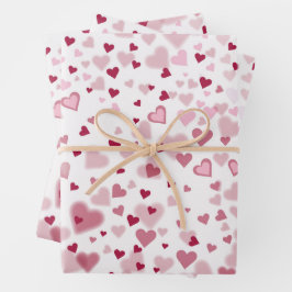 Rosa Herzchen Muster Geschenkpapier Set