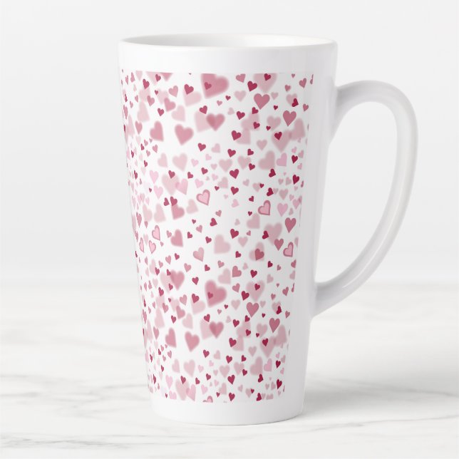 Rosa Herzchen Muster Milchtasse (Rechts)