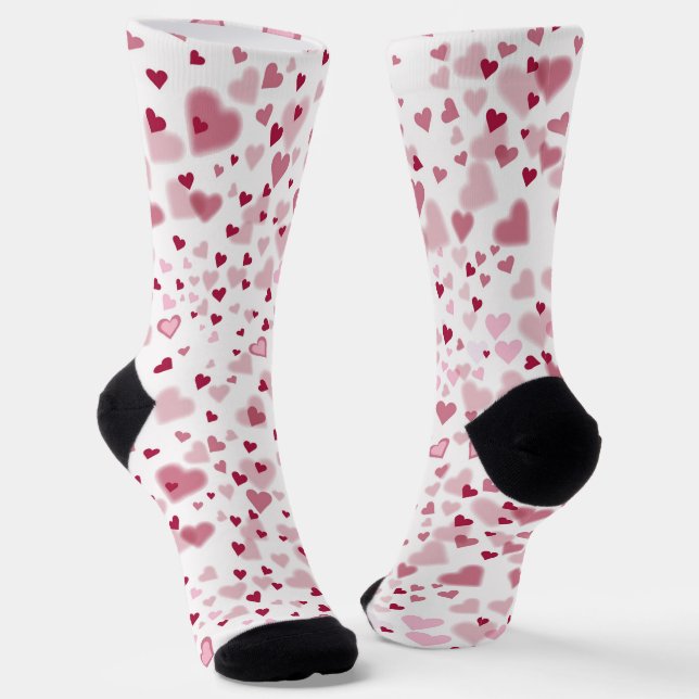 Rosa Herzchen Muster Socken (Gewinkelt)