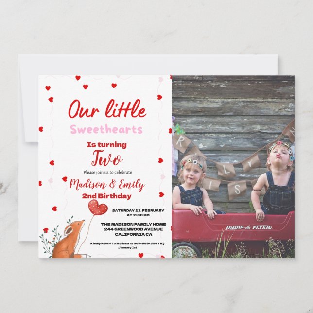 Rosa Herzchen Valentinstag Geburtstag Sweetheart Einladung (Vorderseite)